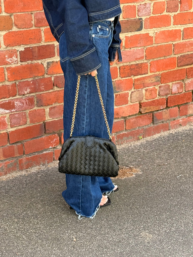 Katia Woven Bag - Black **pre-order**