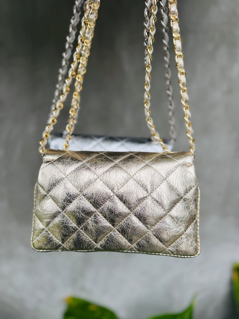 Ellie - Quilted Gold Leather
