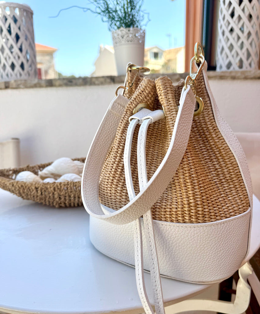 Sofia Bucket Bag - White **Re-stocking**