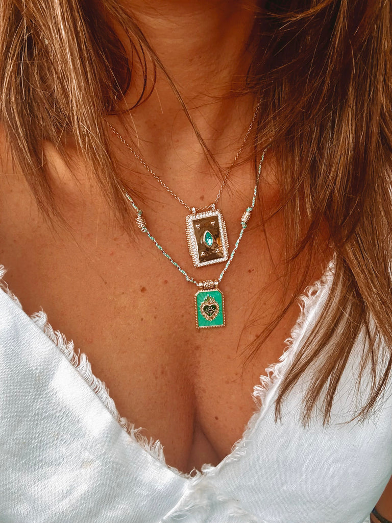 Alysia Rope Necklace - Green