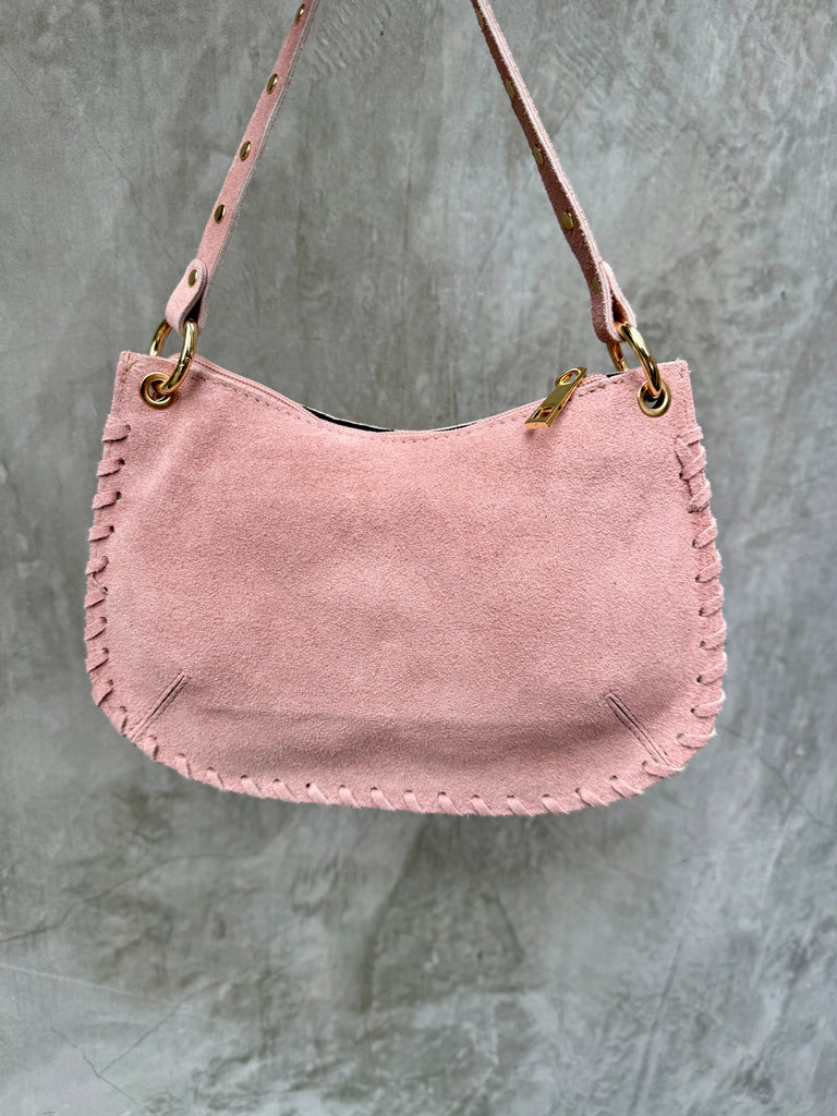 Bella Suede Stud Bag - Pink