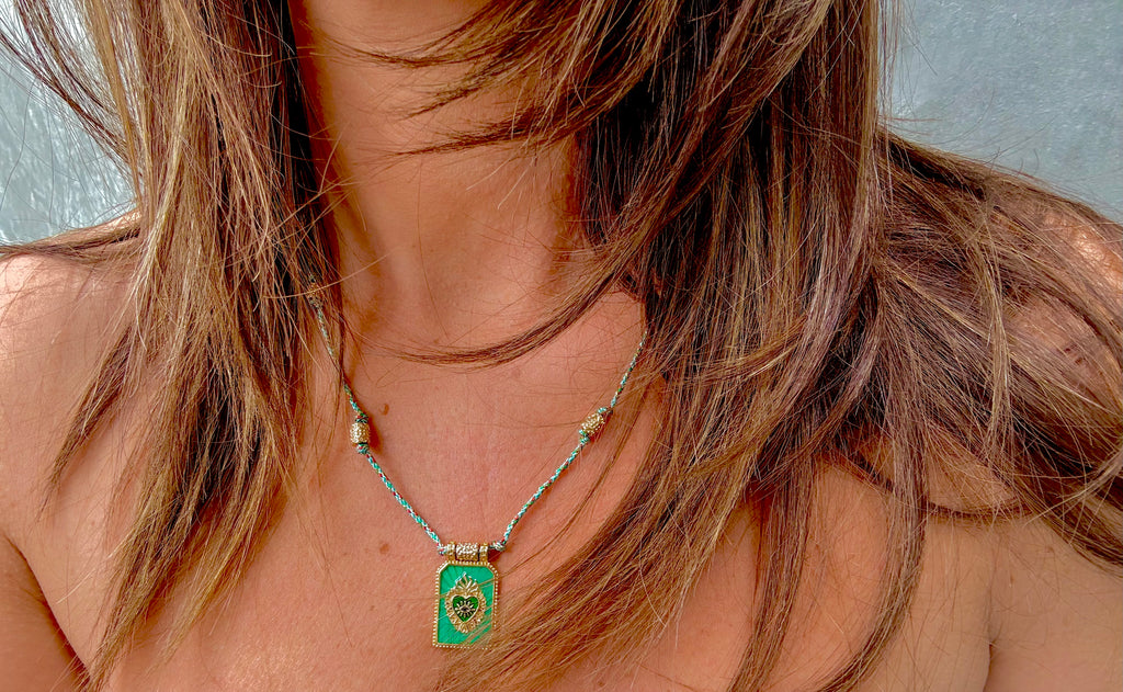 Alysia Rope Necklace - Green