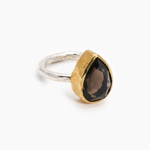 ZAFFERA RING - ZAMRUD/SMOKY QUARTZ
