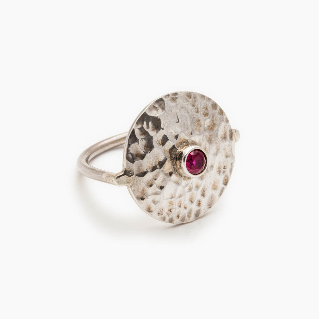 SAVANNA RING - SILVER/RUBY