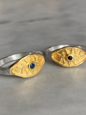 ZAFFERA RING - ZAMRUD/SMOKY QUARTZ