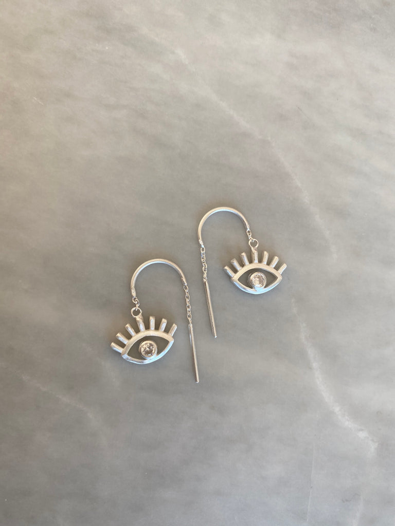ZOE EVIL EYE THREAD EARRINGS