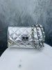 Ellie - Quilted Silver Leather