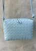 Victoria Woven Bag - Blue Leather