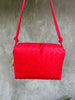 Victoria Woven Bag - Red Leather