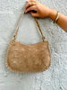 Bella Suede Stud Bag  - Camel