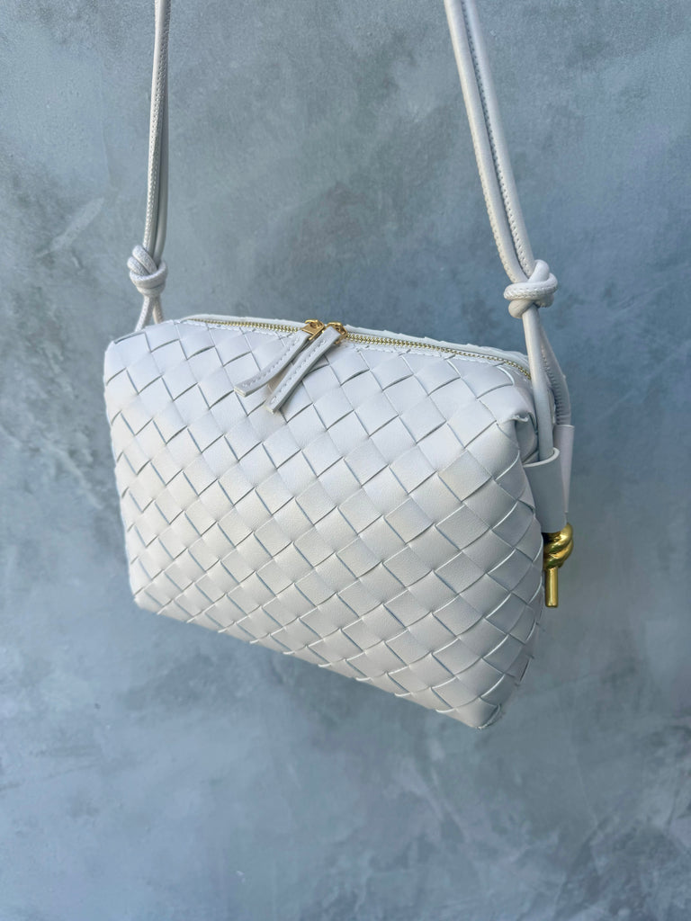 Victoria Woven Bag - Bone Leather