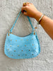 Bella Suede Stud Bag  - Sky Blue