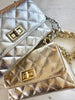 Ellie - Quilted Silver Leather