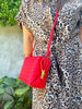 Victoria Woven Bag - Red Leather