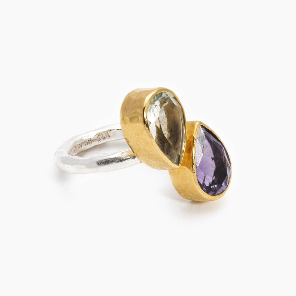 SOPHIA RING - LIGHT GREEN /PURPLE AMETHYST