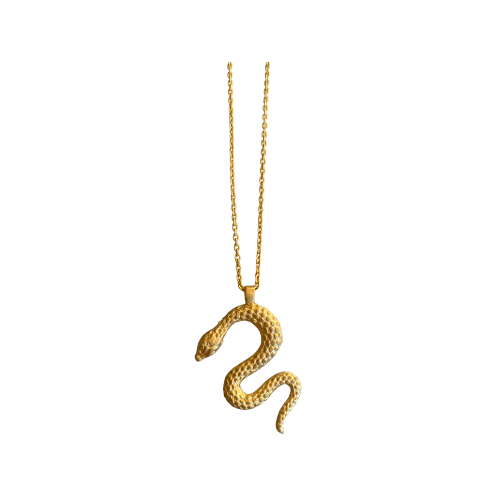 Gold snake store pendant necklace