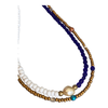 TEMPLE COLLECTION - PEARL NECKLACE COBALT